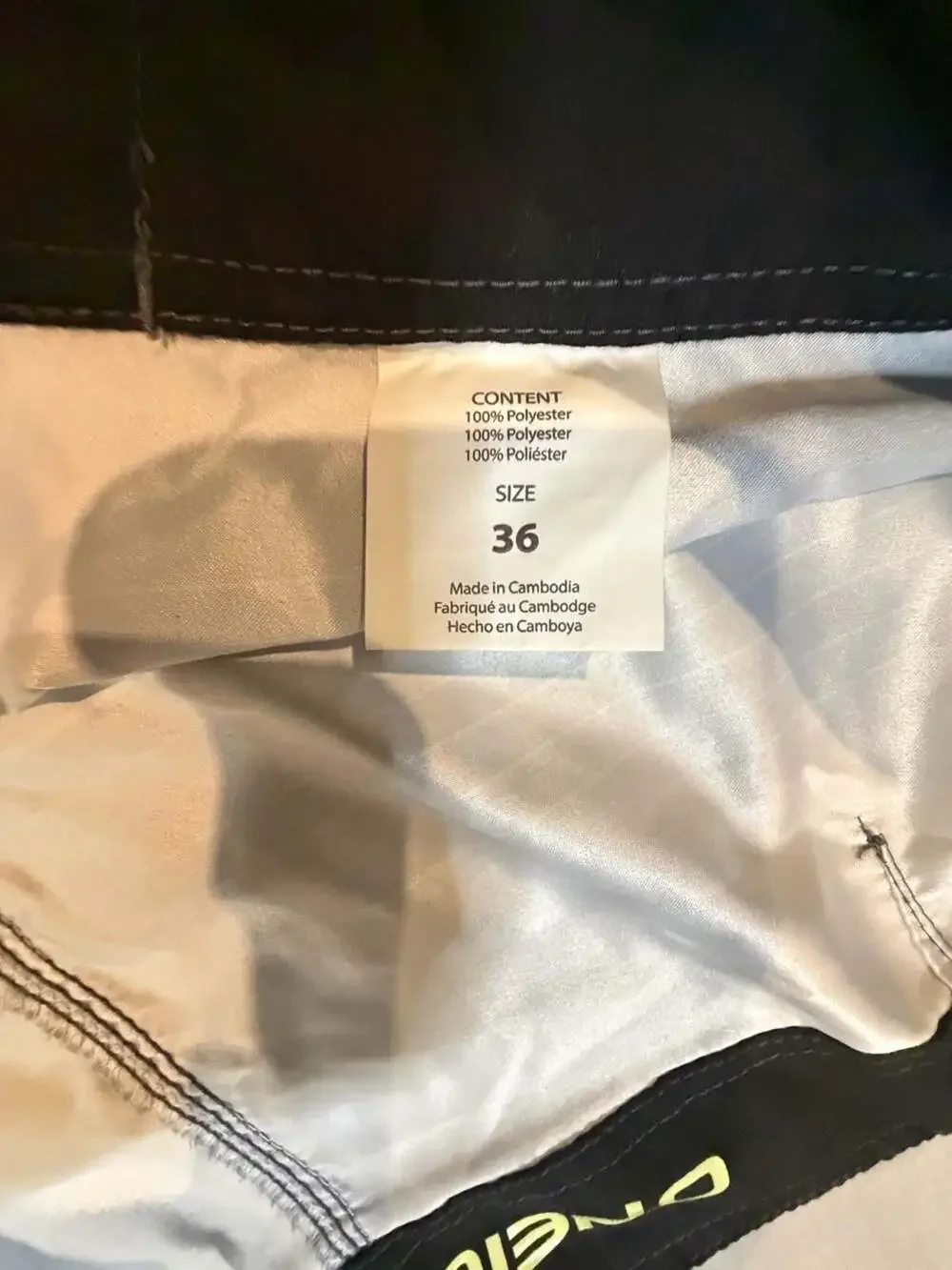 O'Neill Board Shorts Size 36 Striped Blue Green Surf Trunks